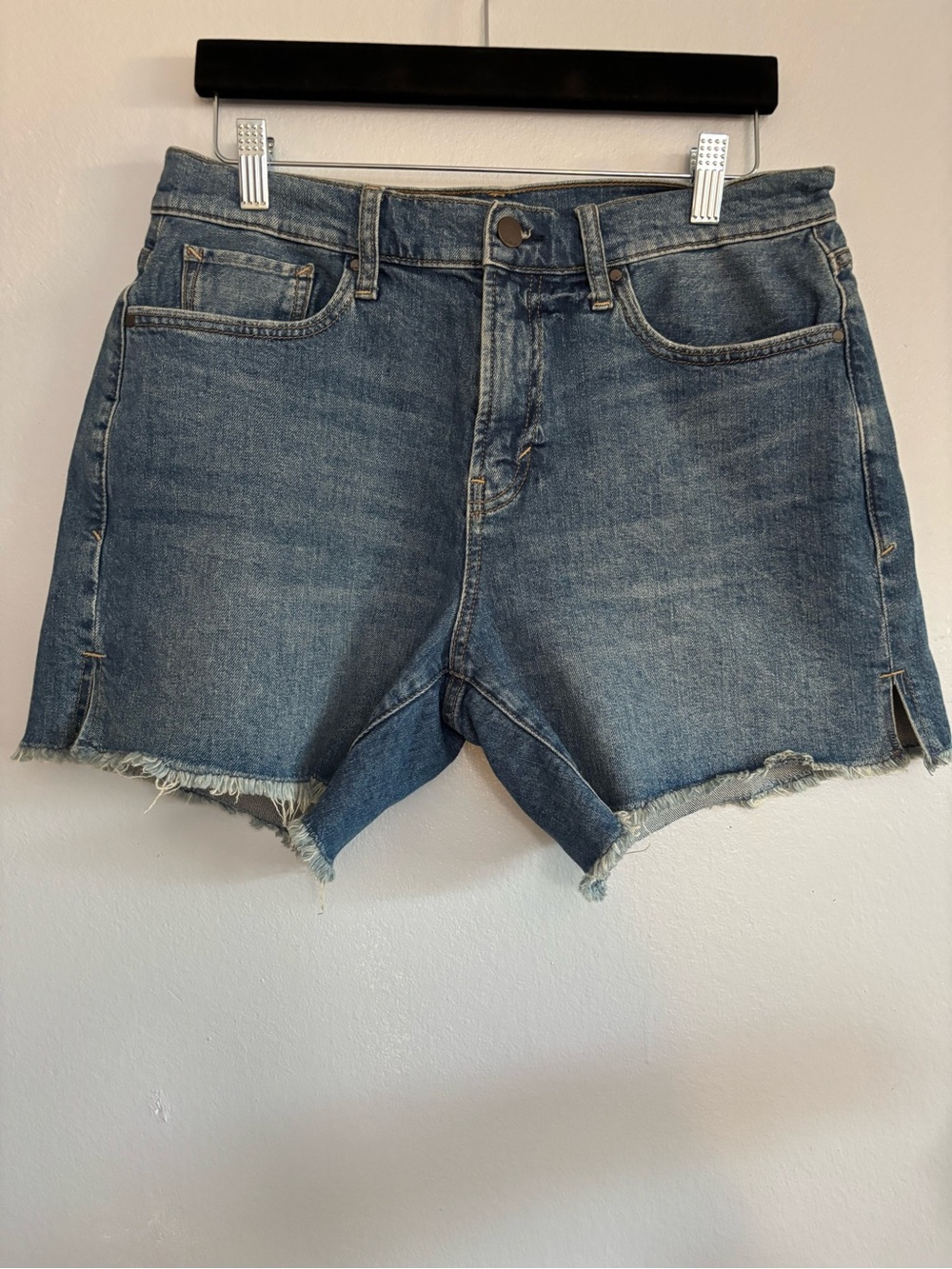 a.n.a Distressed Medium Blue Denim Cutoff Shorts